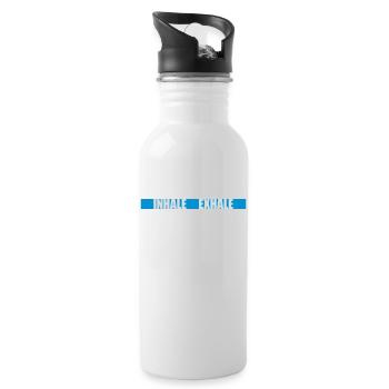 inhale exhale yoga Zitat - Trinkflasche mit integriertem Trinkhalm - Weiß - Rechts