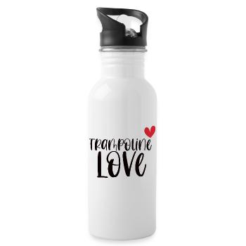 Trampolin Liebe Springen Sport Geschenk - Trinkflasche mit integriertem Trinkhalm - Weiß - Rechts