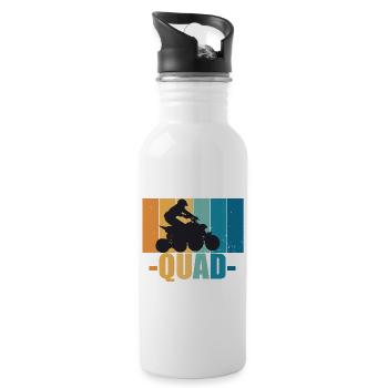 Quad Quadfahrer Offroad Motorsport Geschenk - Trinkflasche mit integriertem Trinkhalm - Weiß - Rechts