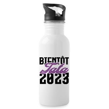 Cadeau Annonce grossesse bientôt Tata 2023. Tante. - Gourde avec paille intégrée - blanc - Droite