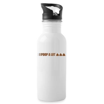 I poop a lot - Water bottle with straw - white - Right