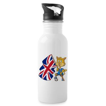 Chat fan britannique - Gourde avec paille intégrée - blanc - Droite