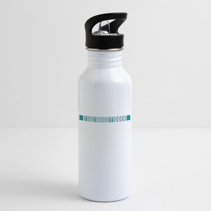 Binär Code Programm Sprache Trinkflasche mit integriertem Trinkhalm