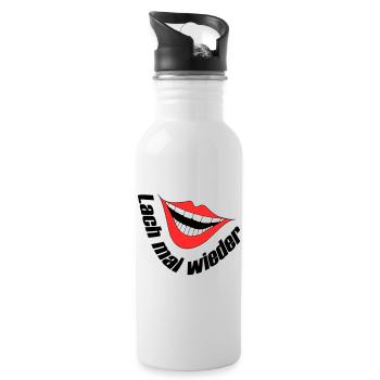 Lach mal wieder - Trinkflasche mit integriertem Trinkhalm - Weiß - Rechts