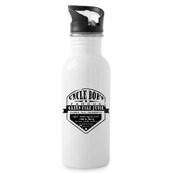 Green Juice Vintage Look - Water bottle with straw - white - Right