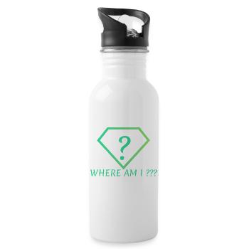 Where AM I - Trinkflasche mit integriertem Trinkhalm - Weiß - Rechts