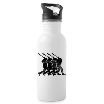 Baseballschläger - Trinkflasche mit integriertem Trinkhalm - Weiß - Rechts
