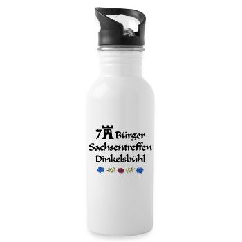 Siebenbürger Sachsentreffen Dinkelsbühl Design - Trinkflasche mit integriertem Trinkhalm - Weiß - Rechts