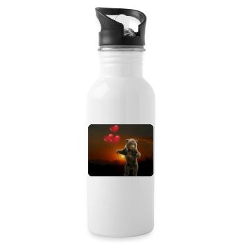every DAY anew LOVE rises with the SUN - Water bottle with straw - white - Right