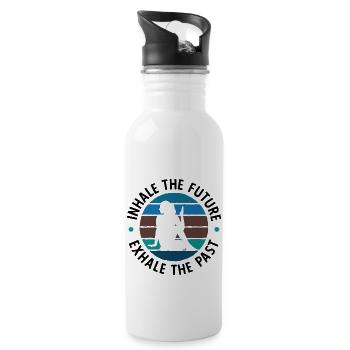 Yogalehrer Spruch Für Yogi Yoga - Trinkflasche mit integriertem Trinkhalm - Weiß - Rechts