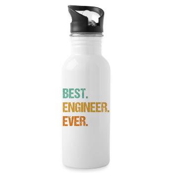 Bester Ingenieur aller Zeiten Inspirierendes Zitat - Trinkflasche mit integriertem Trinkhalm - Weiß - Rechts