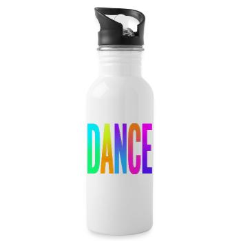 Rainbow Gradient Dance Typography - Water bottle with straw - white - Right