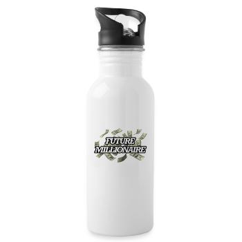 Future Millionaire - Water bottle with straw - white - Right