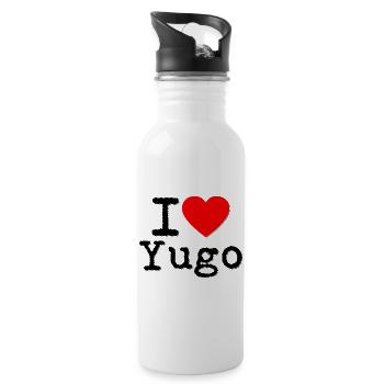 i love yugo - Trinkflasche mit integriertem Trinkhalm - Weiß - Rechts
