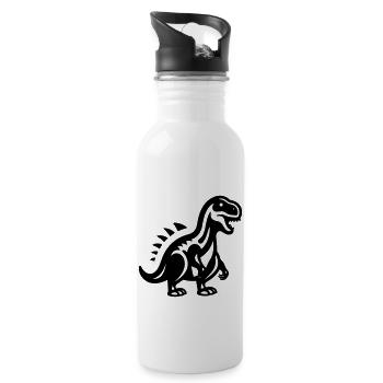 Dinosaurier - Trinkflasche mit integriertem Trinkhalm - Weiß - Rechts