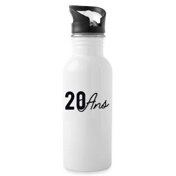 20 Ans - Gourde avec paille intégrée - blanc - Droite