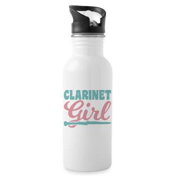 Clarinet player - Water bottle with straw - white - Right