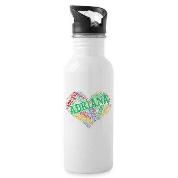 t shirt Adriana t-shirt word cloud heart - Water bottle with straw - white - Right