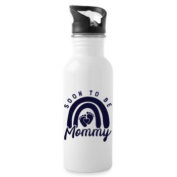 Expectant mother, Finally I'm going to be a mom - Water bottle with straw - white - Right