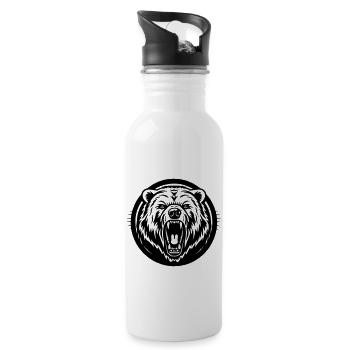 Grizzly Bear - Water bottle with straw - white - Right