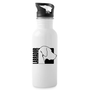 Labrador Profil Labbi Hunde Hund Wilsigns - Trinkflasche mit integriertem Trinkhalm - Weiß - Rechts