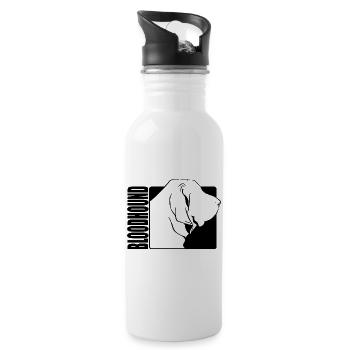Bloodhound Profil Hunde Hund Wilsigns - Trinkflasche mit integriertem Trinkhalm - Weiß - Rechts