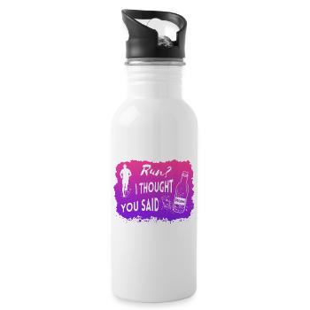 Run I thought you said Rum Funny Quote - Water bottle with straw - white - Right