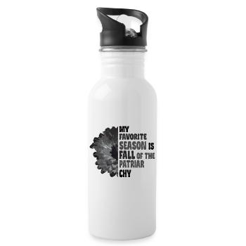 My favorite season is Fall of the Patriarchy - Trinkflasche mit integriertem Trinkhalm - Weiß - Rechts