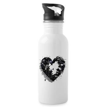 Valentinstag Herz Liebe Liebesbeweis Gefühle - Trinkflasche mit integriertem Trinkhalm - Weiß - Rechts