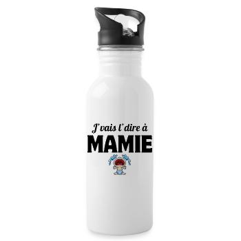 grand-mère, mamie, j'vais le dire - Gourde avec paille intégrée - blanc - Droite
