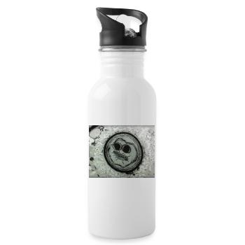 Planetengesicht mit Sonnenbrille - Trinkflasche mit integriertem Trinkhalm - Weiß - Rechts