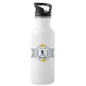 Santiago de Compostela Vintage Badge - Water bottle with straw - white - Right