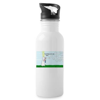 Hoffnungsstur sein. - Trinkflasche mit integriertem Trinkhalm - Weiß - Rechts