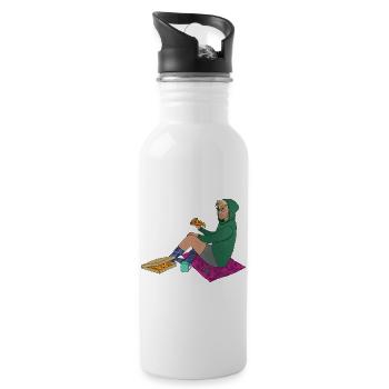 Kater Boy - Trinkflasche mit integriertem Trinkhalm - Weiß - Rechts