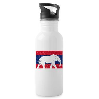 Laos Lao Drapeau Laotien éléphant Lao I cadeau - Gourde avec paille intégrée - blanc - Droite
