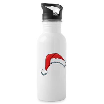 Chapeau de Père Noël - Gourde avec paille intégrée - blanc - Droite