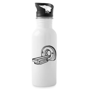 Radiologie-MRT-Scanner One Line Art Manip Radio - Trinkflasche mit integriertem Trinkhalm - Weiß - Rechts