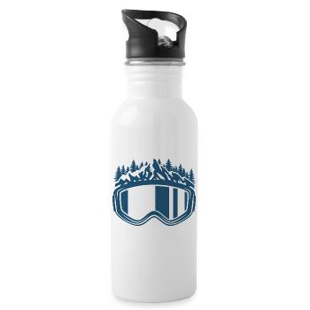 Ski, ski goggles, après ski, winter sports, ski holidays - Water bottle with straw - white - Right