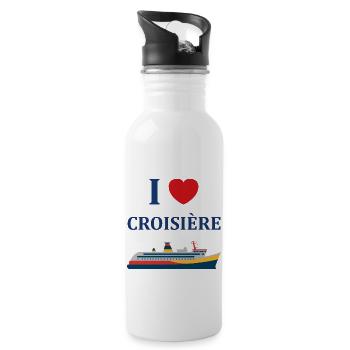 I love Croisière - Gourde avec paille intégrée - blanc - Droite