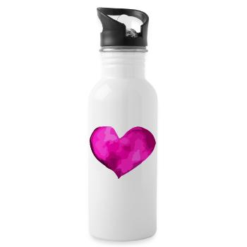 Symbole du coeur amour amoureux - Gourde avec paille intégrée - blanc - Droite