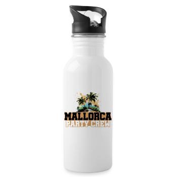 Mallorca Party Crew Holidays - Water bottle with straw - white - Right