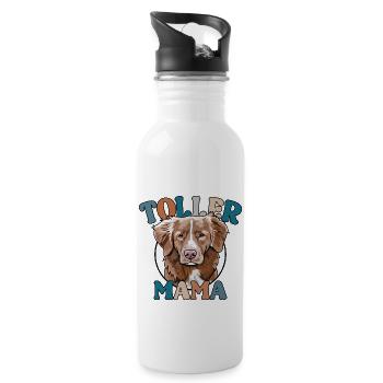 Toller Mama Nova Scotia Duck Tolling Retriever - Trinkflasche mit integriertem Trinkhalm - Weiß - Rechts