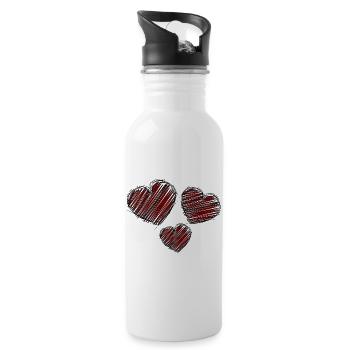 COUPLE. JUST MARRIED. Bachelorette party. VALENTINE'S DAY. LOVE. - Water bottle with straw - white - Right