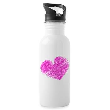 SAINT VALENTIN. EVJF. JE T'AIME. I LOVE YOU. AMOUR - Gourde avec paille intégrée - blanc - Droite