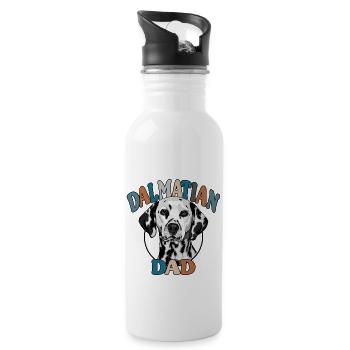 Dalmatian Dad Hunde Hund Wilsigns - Trinkflasche mit integriertem Trinkhalm - Weiß - Rechts