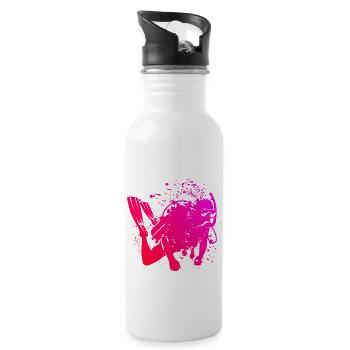 Scuba Taucher Taucher Diving Tauchen Herren - Trinkflasche mit integriertem Trinkhalm - Weiß - Rechts
