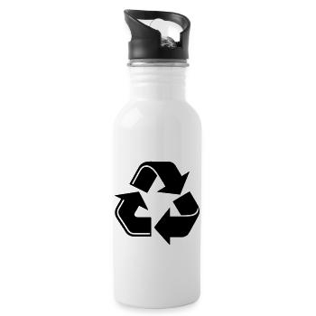 recyclage - Gourde avec paille intégrée - blanc - Droite