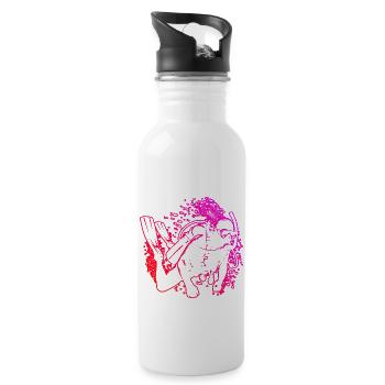 Free Dive Scuba Diver Diver Diving - Water bottle with straw - white - Right