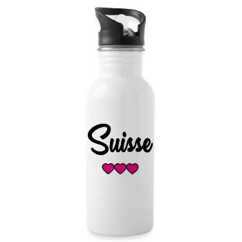 SWITZERLAND - Water bottle with straw - white - Right