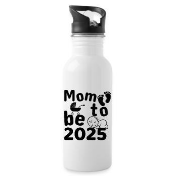 Future maman 2025, future maman 2025 - Gourde avec paille intégrée - blanc - Droite